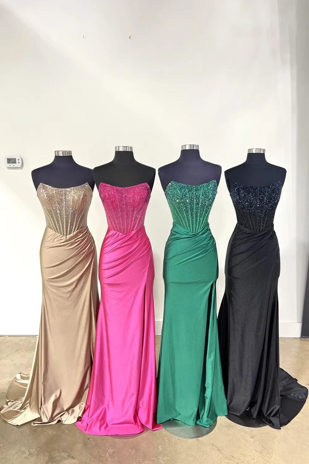 Opheliate | Strapless Mermaid Beaded Long Prom Dress With Slit sold by KissProm
