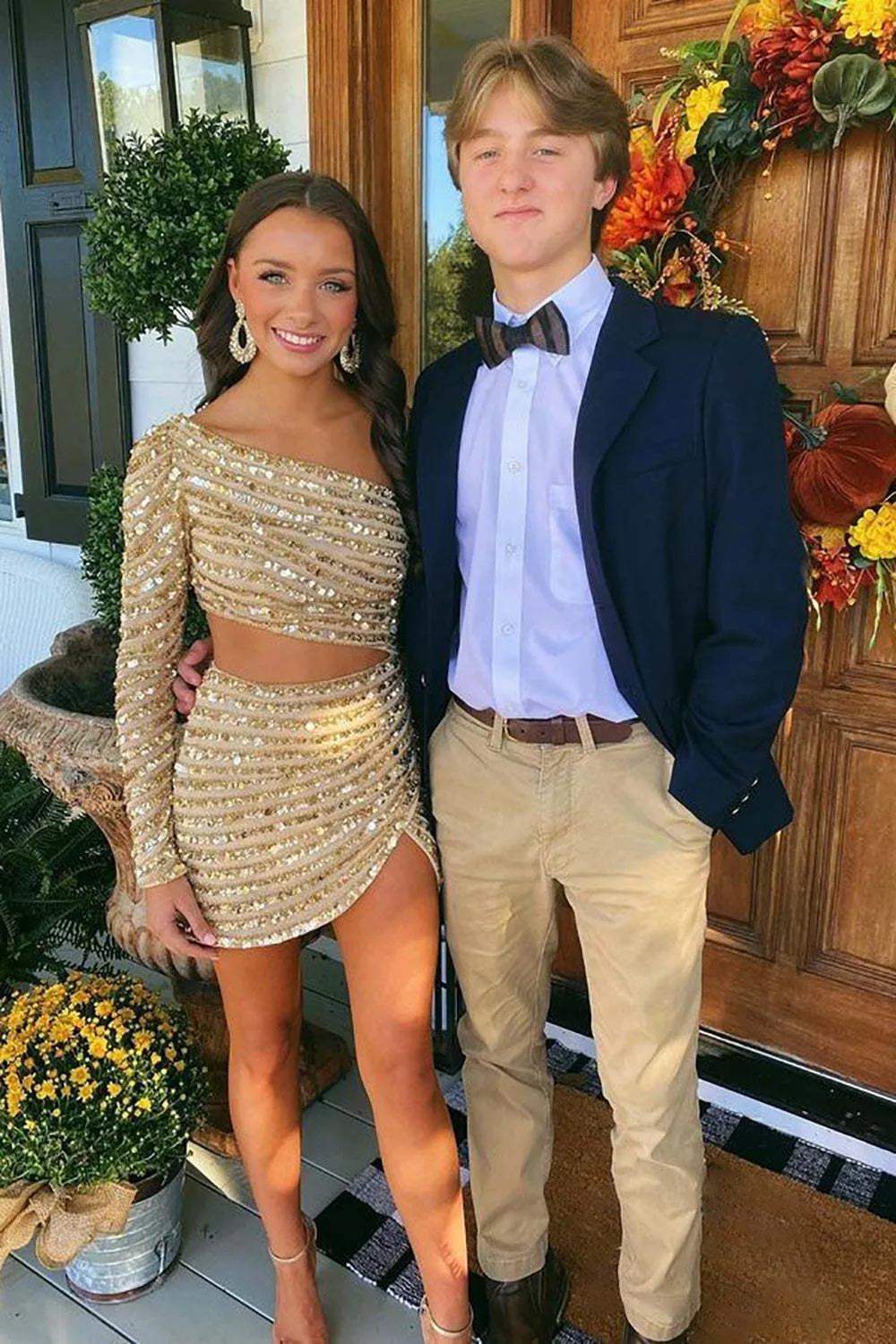 Arcanuma | One Shoulder Long Sleeve Sequins Homecoming Dress sold by KissProm product image thumbnail 2