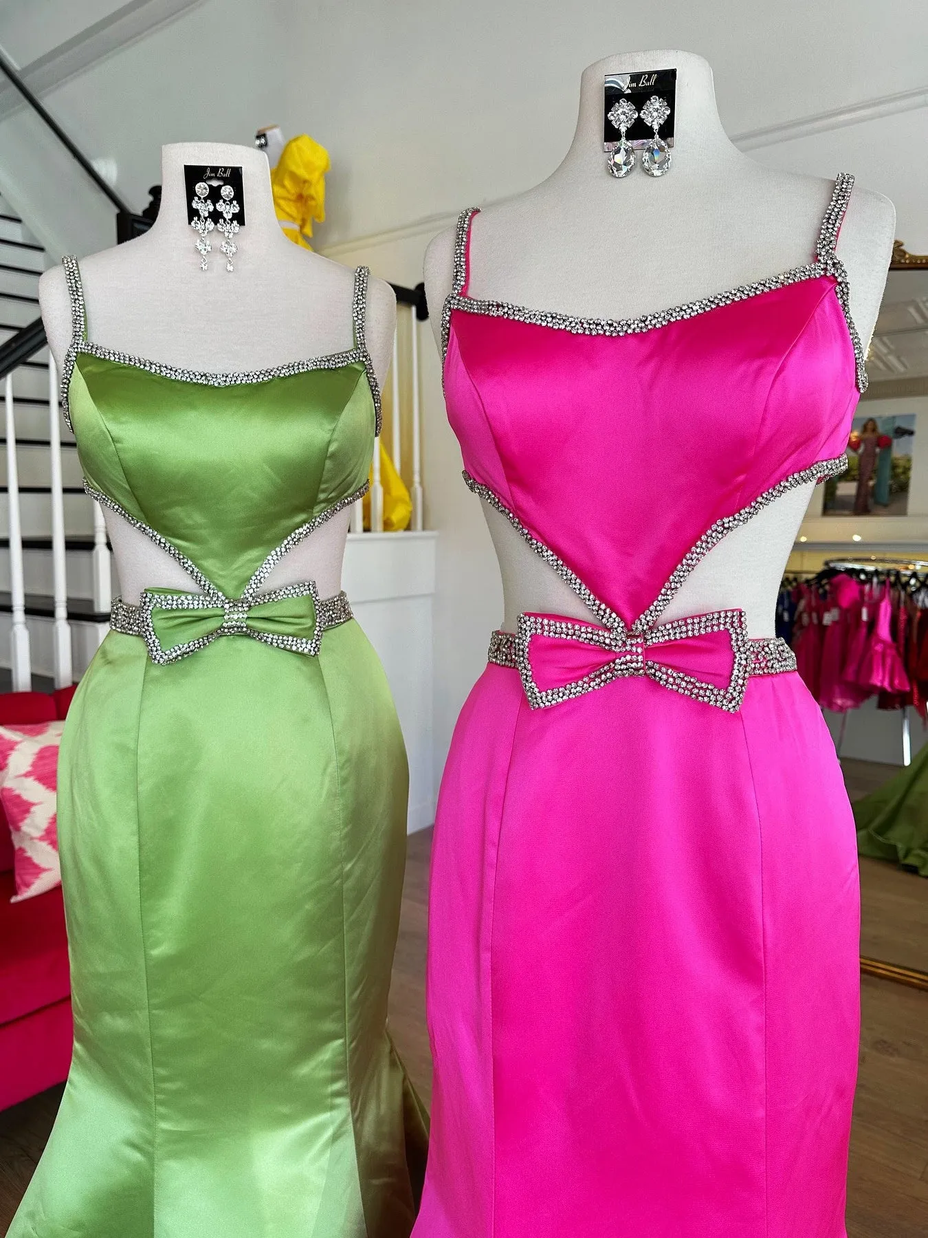 Windsor | Scoop Neck Mermaid Beaded Long Prom Dress With Bow sold by KissProm product image thumbnail 3