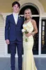 Bliss | Yellow Mermaid Satin V Neck Long Party Dress sold by KissProm