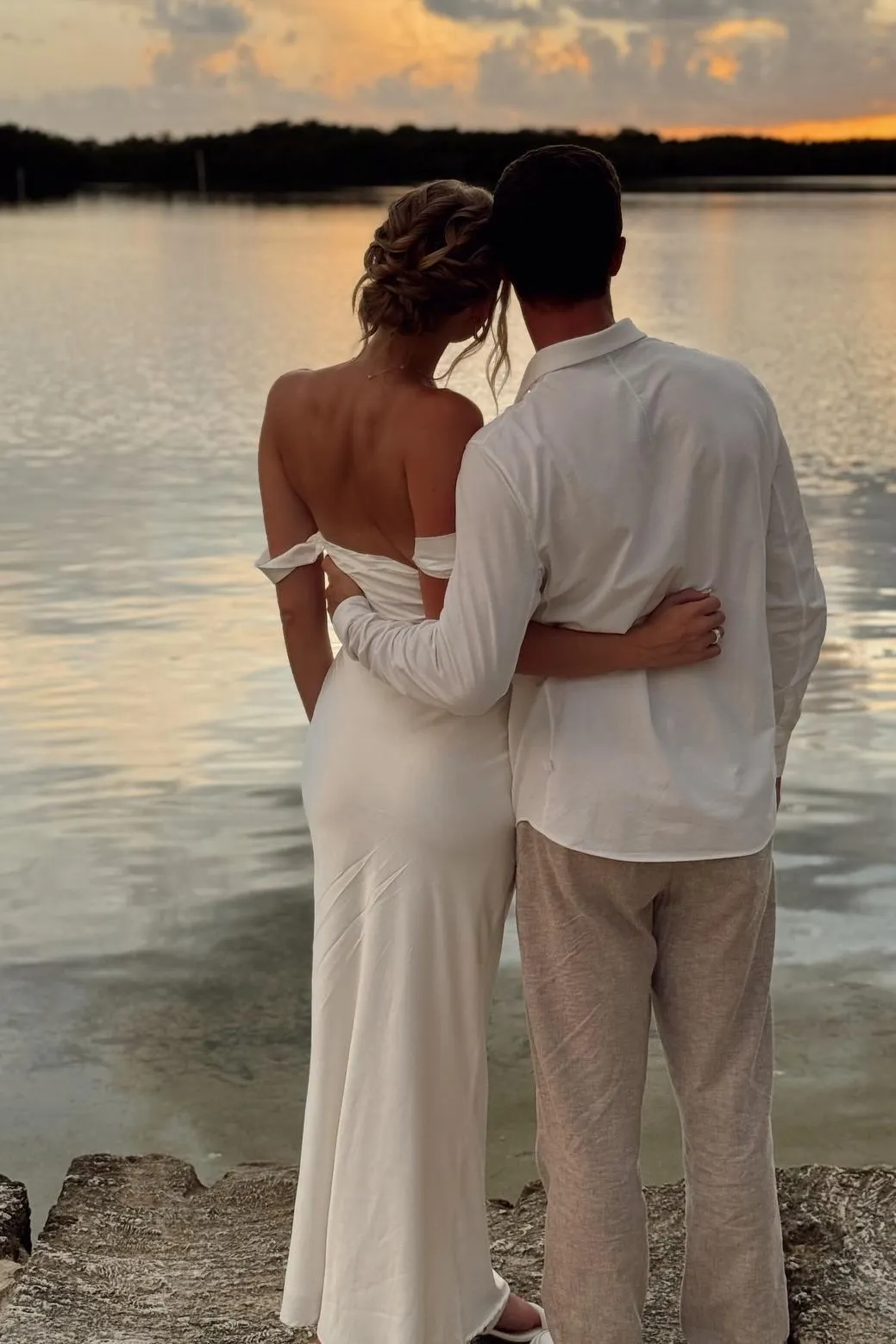 Marquina | Off the Shoulder Coral Mermaid Satin Long Party Dress sold by KissProm product image thumbnail 2