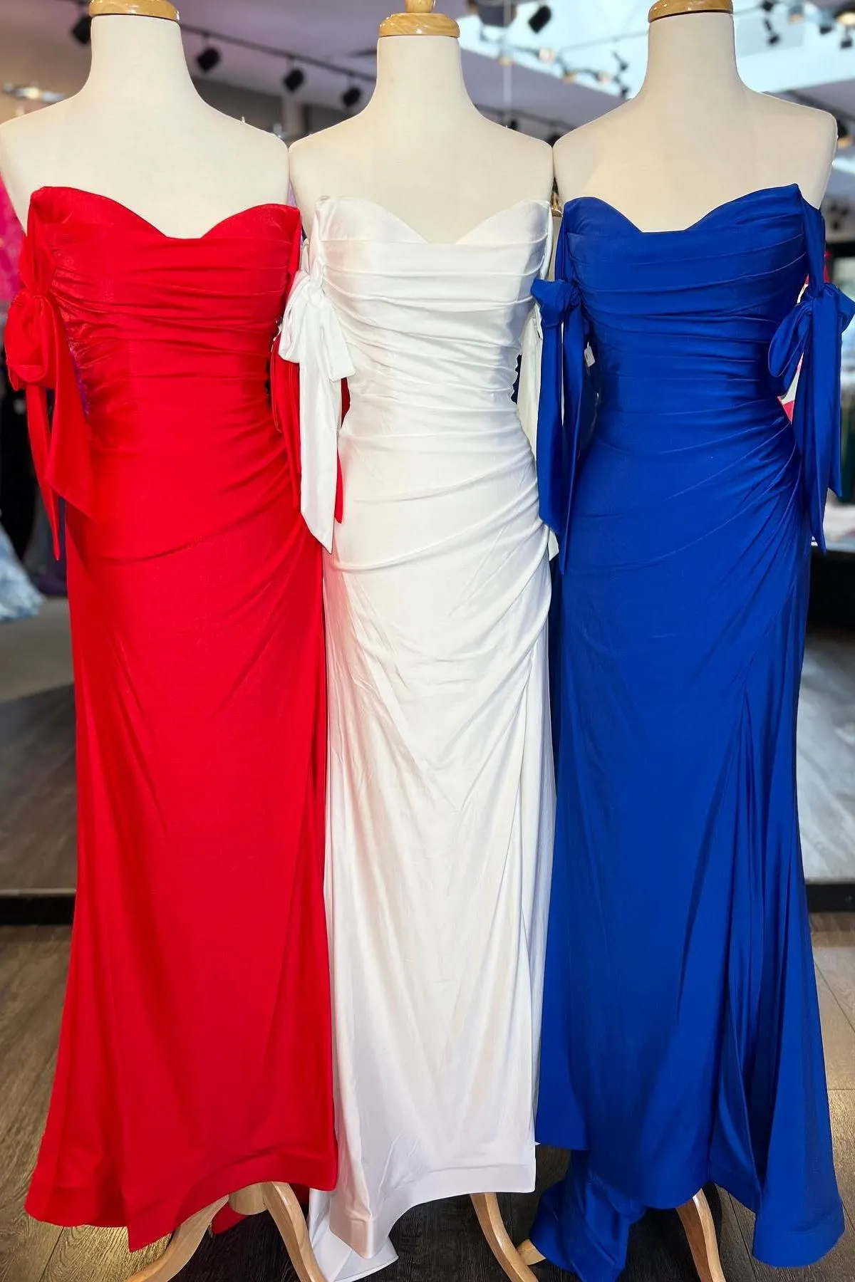 Lincoln | Off the Shoulder Lemon Green Ruched Mermaid Long Formal Dress sold by KissProm product image thumbnail 3