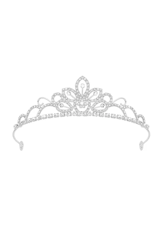 Silver Princess Tiaras with Crystal Decoration sold by KissProm