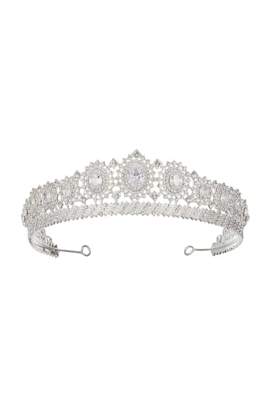 Silver Rhinestone Queen Crown sold by KissProm