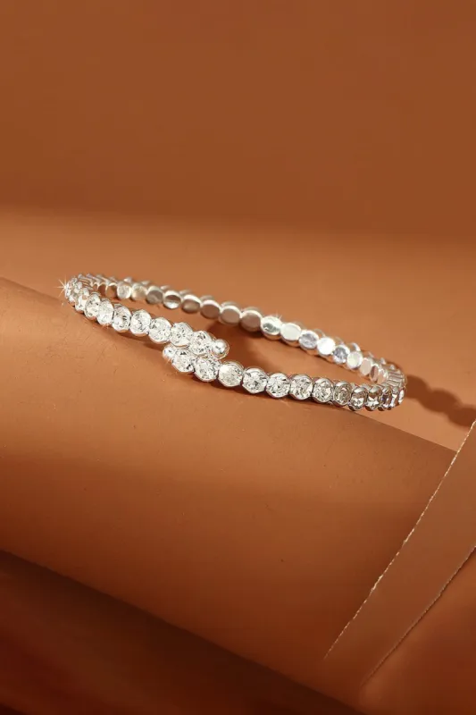 Silver Strencth Round Cuff Tennis Bracelets sold by KissProm