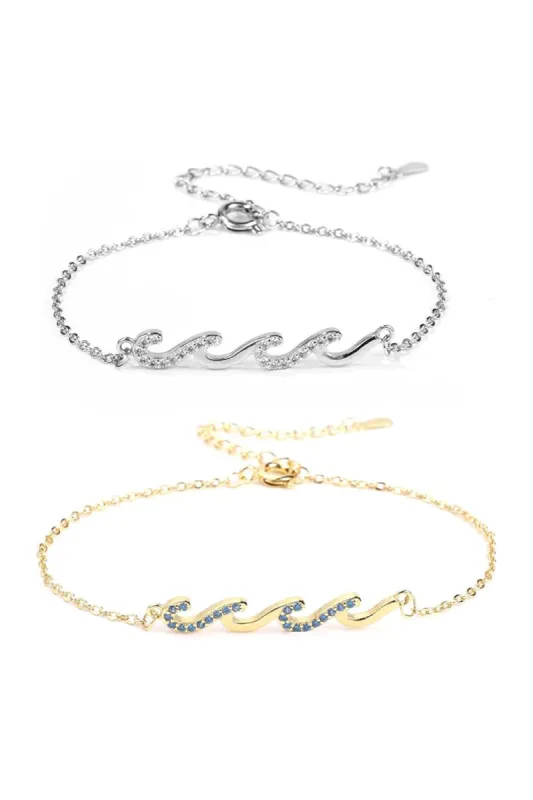 Women's Gold Adjustable Bracelets with Rhinestone sold by KissProm