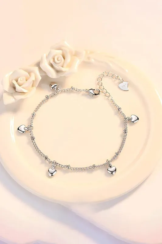Silver Love Heart Pendant Bracelets sold by KissProm