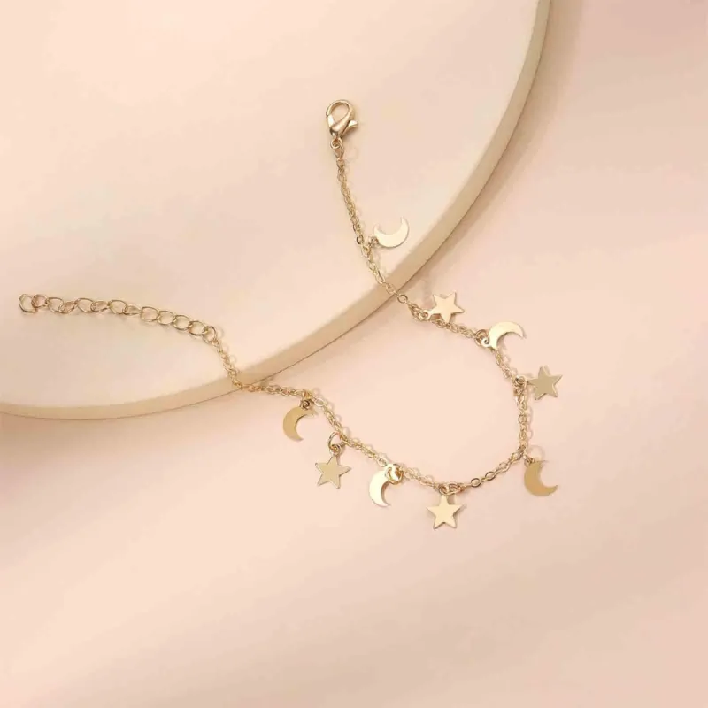 Boho Star Moon Gold Crescent Bracelets sold by KissProm