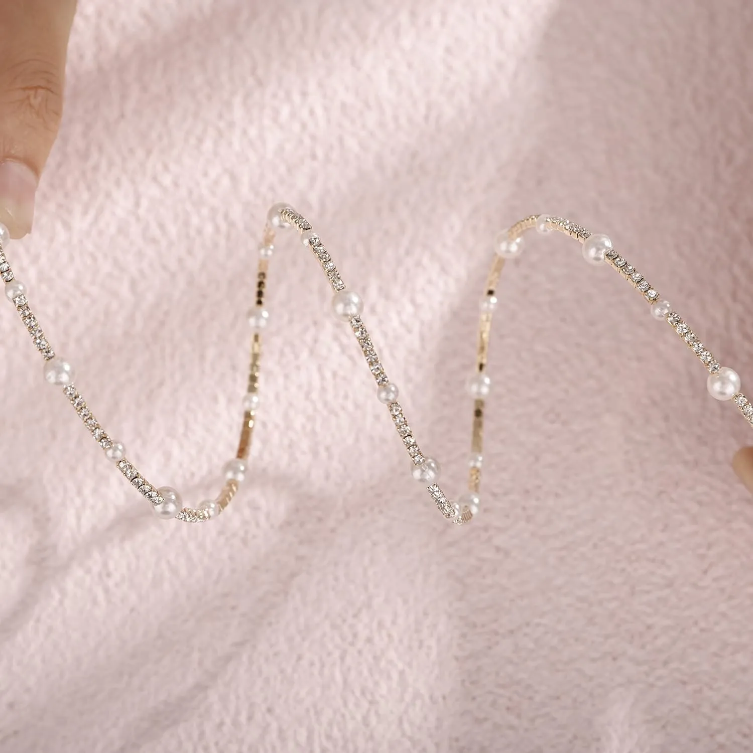 Multi Layered Stretch Wrap Silver Bracelets with Rhinestone sold by KissProm product image thumbnail 3