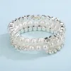 Pearl Rhinestone Stretch Wrap Cuff Bracelets sold by KissProm