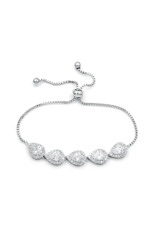 Crystal Silver Teardrop Bracelets sold by KissProm