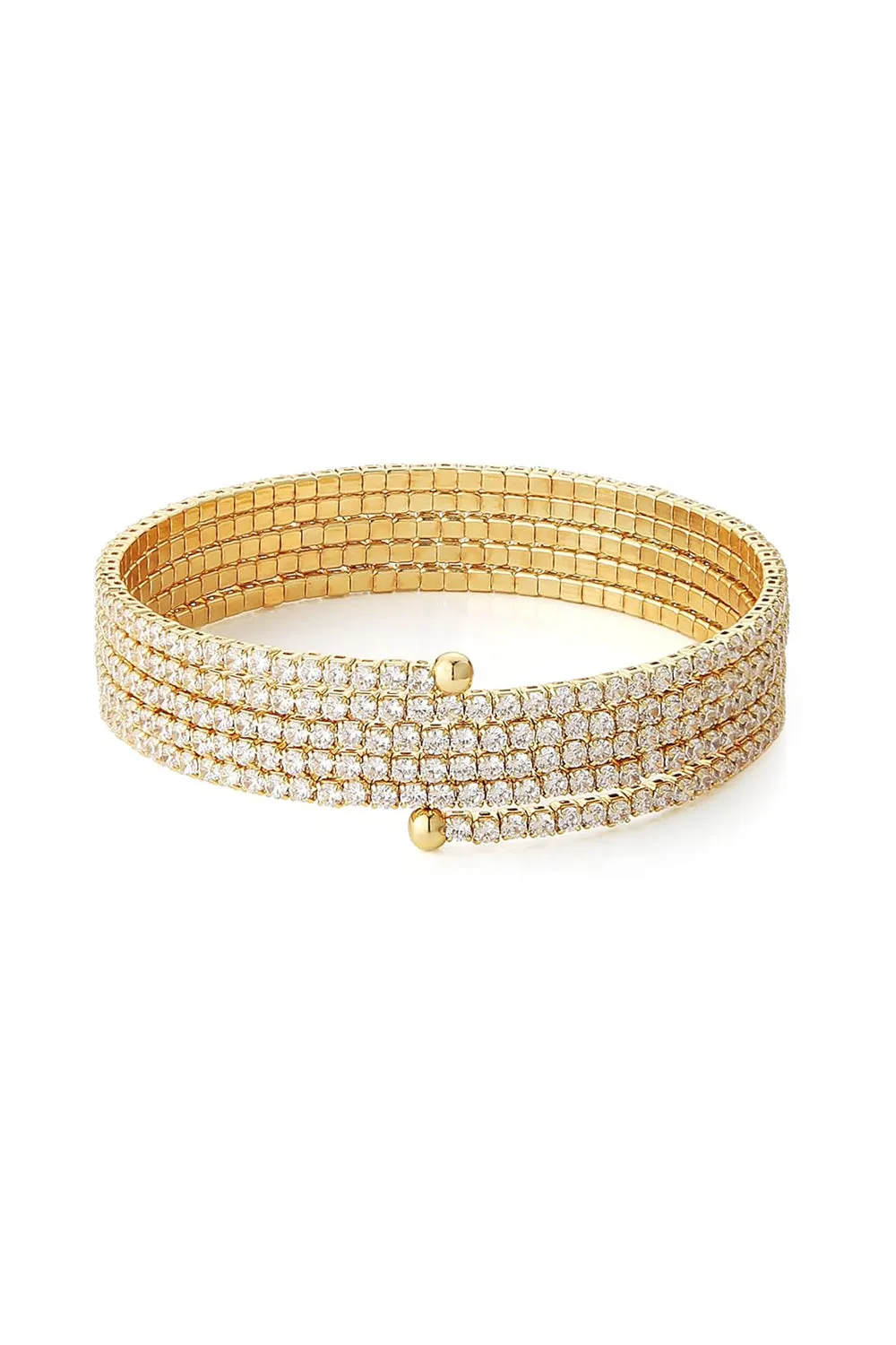 Gold Wrap Cuff MultiLayer Rhinestone Bracelets sold by KissProm