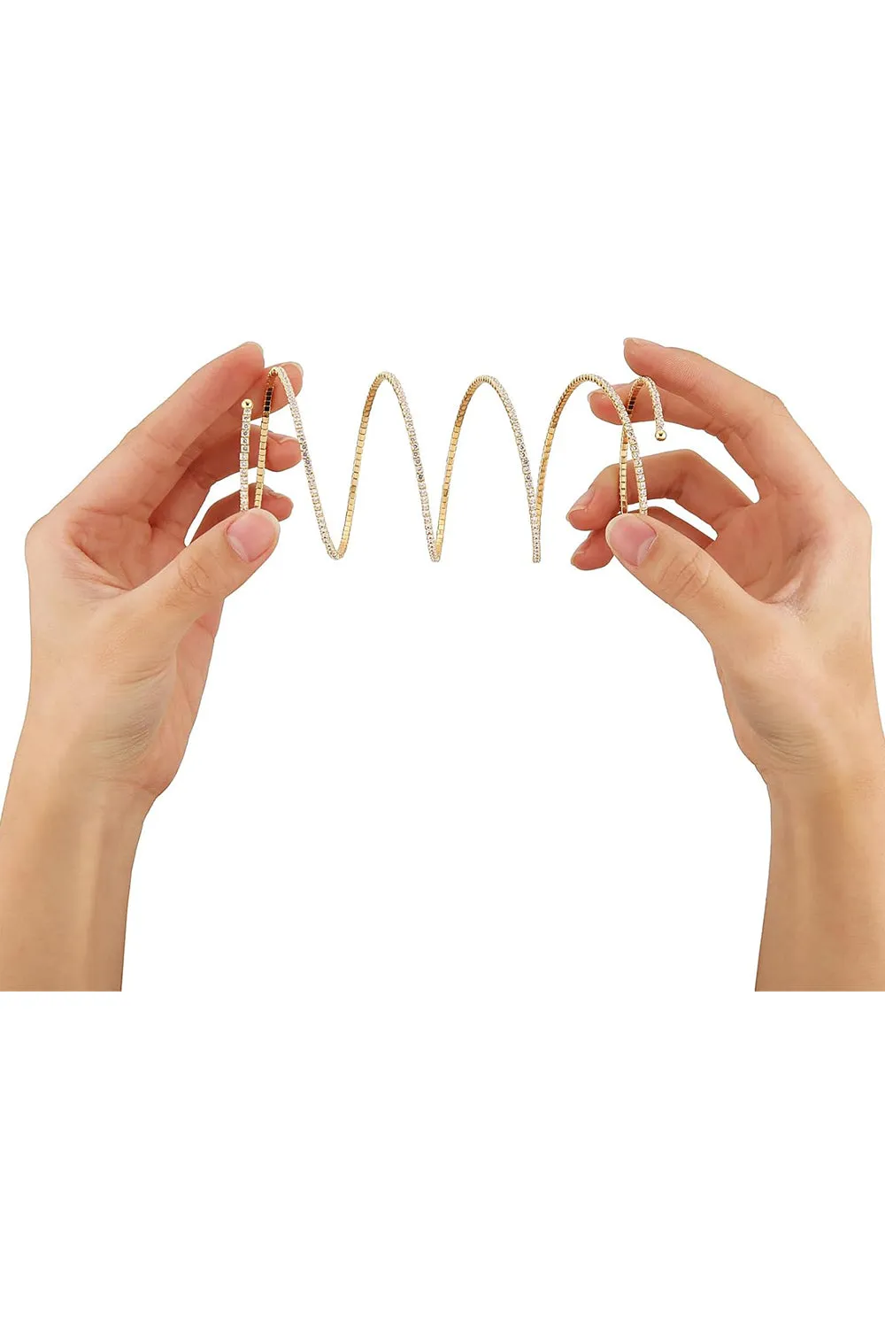 Gold Wrap Cuff MultiLayer Rhinestone Bracelets sold by KissProm product image thumbnail 4