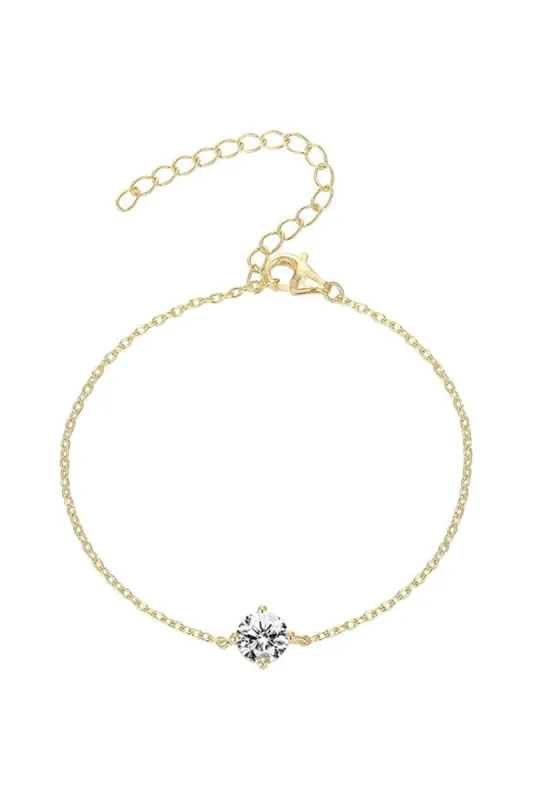 Gold Plated Solitaire Diamond Bracelets sold by KissProm