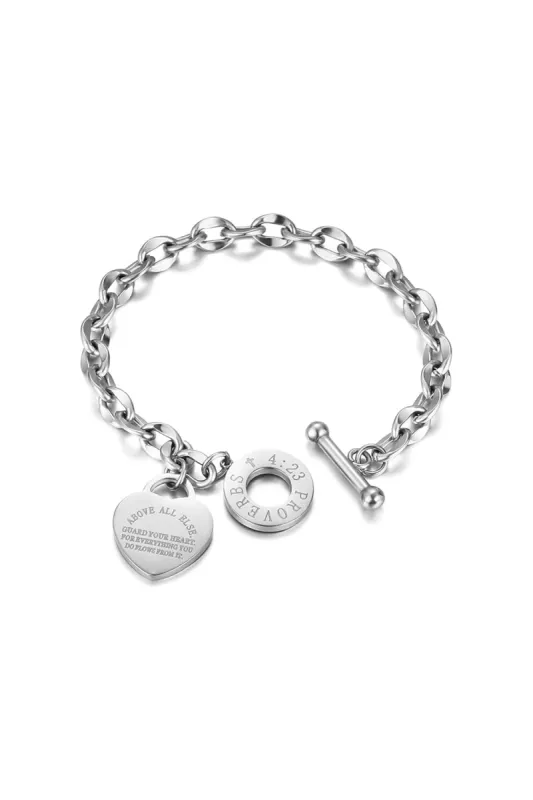 Gold Stainless Love Pendant Bracelets sold by KissProm
