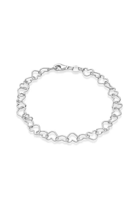 Silver 5mm Heart Link Adjustable Bracelets sold by KissProm