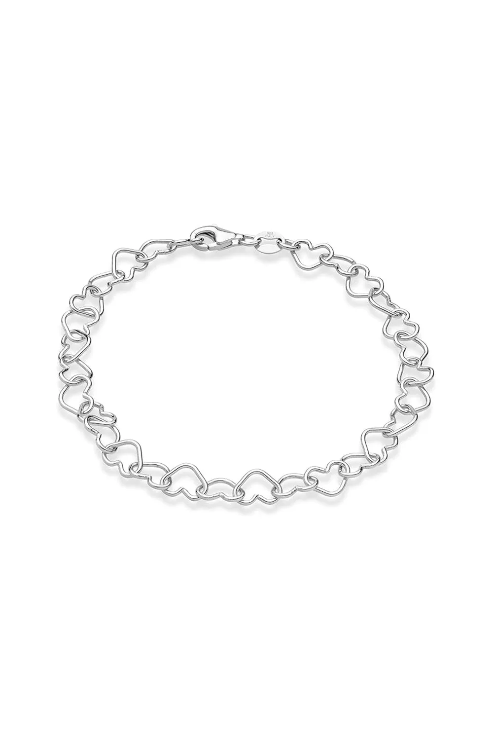 Silver 5mm Heart Link Adjustable Bracelets sold by KissProm