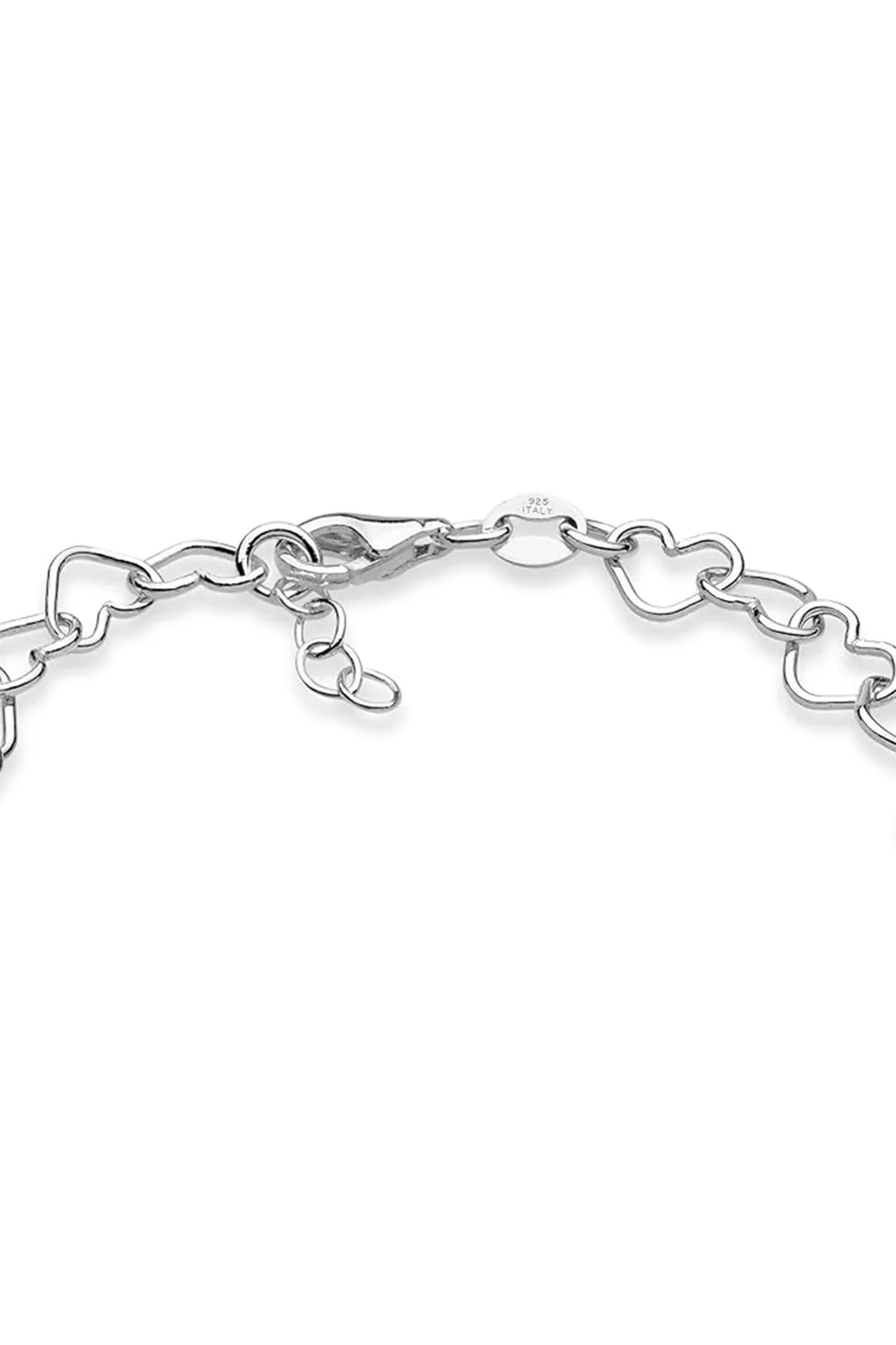 Silver 5mm Heart Link Adjustable Bracelets sold by KissProm product image thumbnail 2