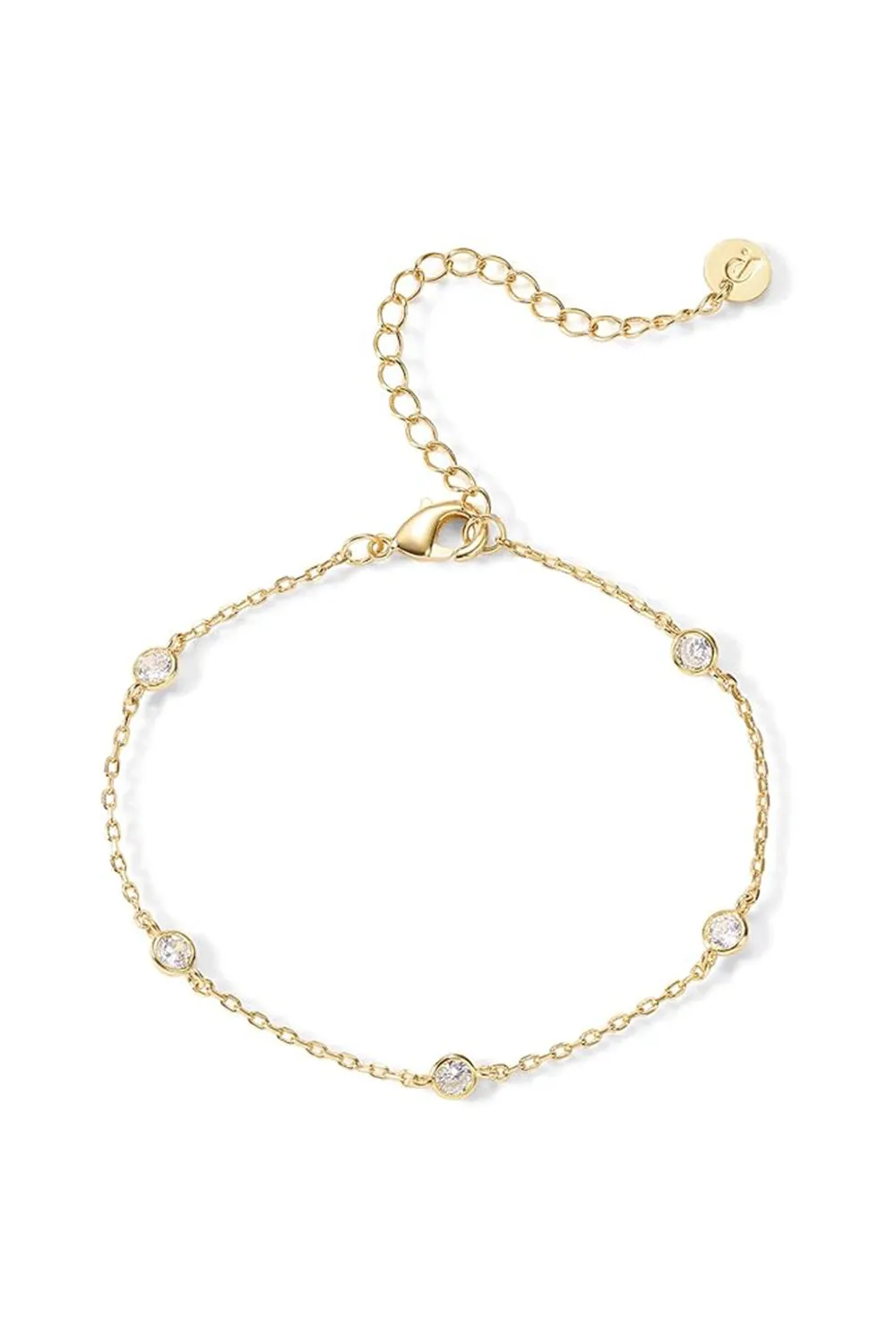 Silver Cubic Zirconia Chain Bracelets sold by KissProm product image thumbnail 2