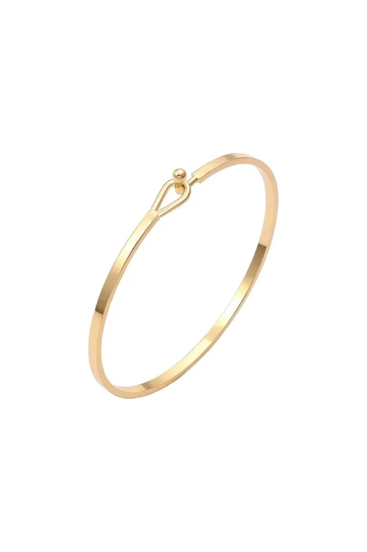 Gold Bar Thin Cuff Bangle Hook Bracelets made by KissProm