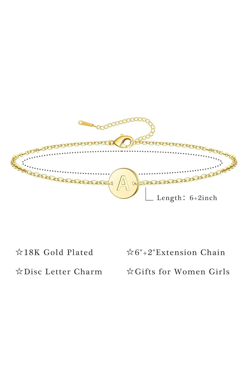 Gold Letter Initial Monogram Bracelets sold by KissProm product image thumbnail 2