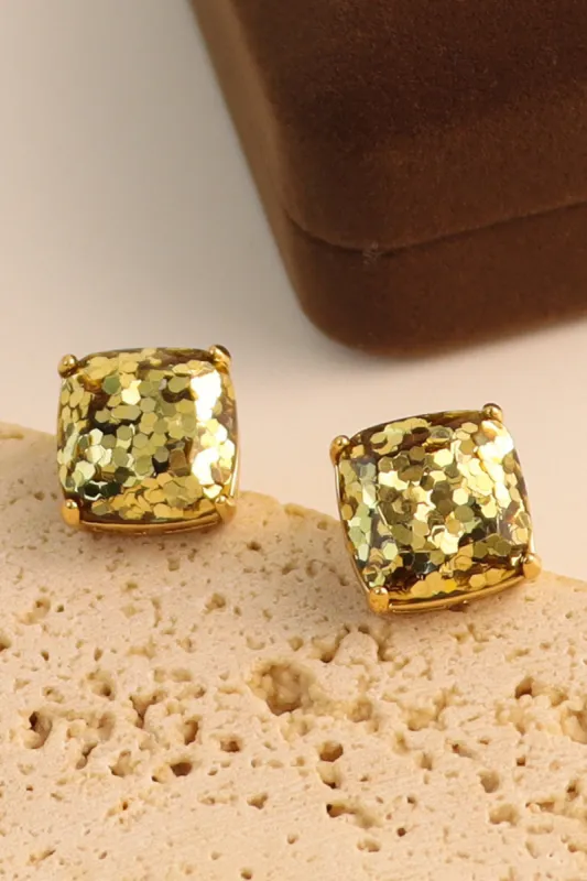 Gold Mini Square Studs sold by KissProm