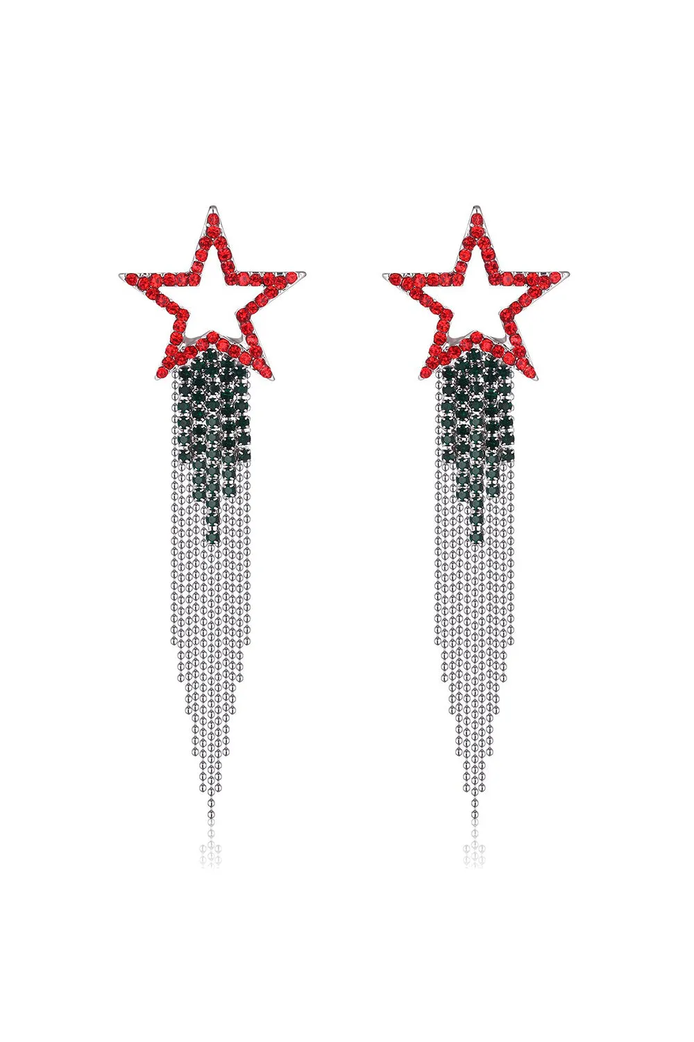 Star Tassel Crystal Dangle Earrings sold by KissProm