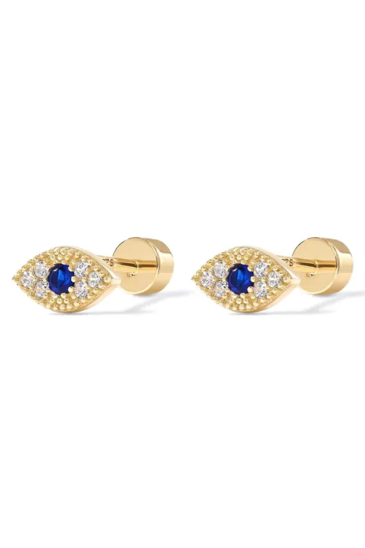 Blue Cubic Zirconia Eye Earring sold by KissProm
