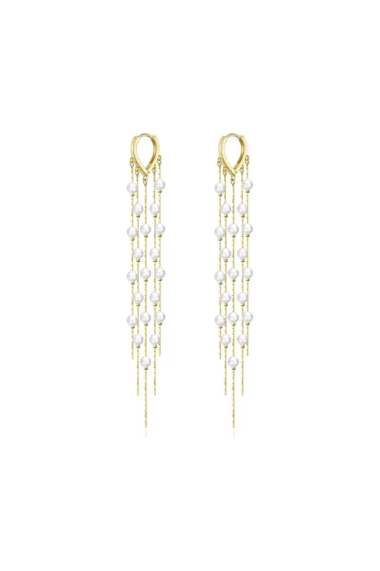 Long Pearl Tassel Earrings sold by KissProm
