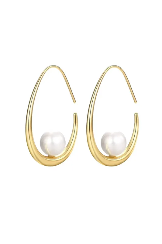 Gold Pearls Drop Earrings sold by KissProm