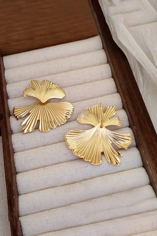 Ginkgo Leaf Flower Earrings sold by KissProm