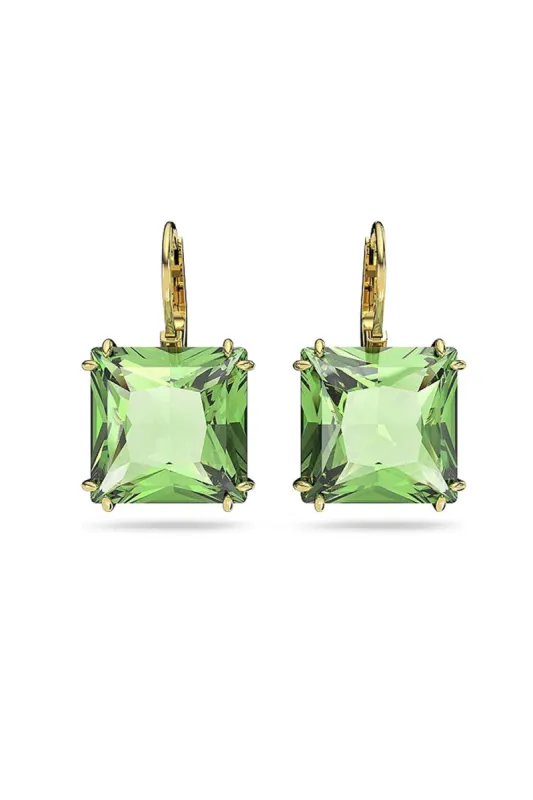Green Crystals Gold Tone Finish Earrings sold by KissProm
