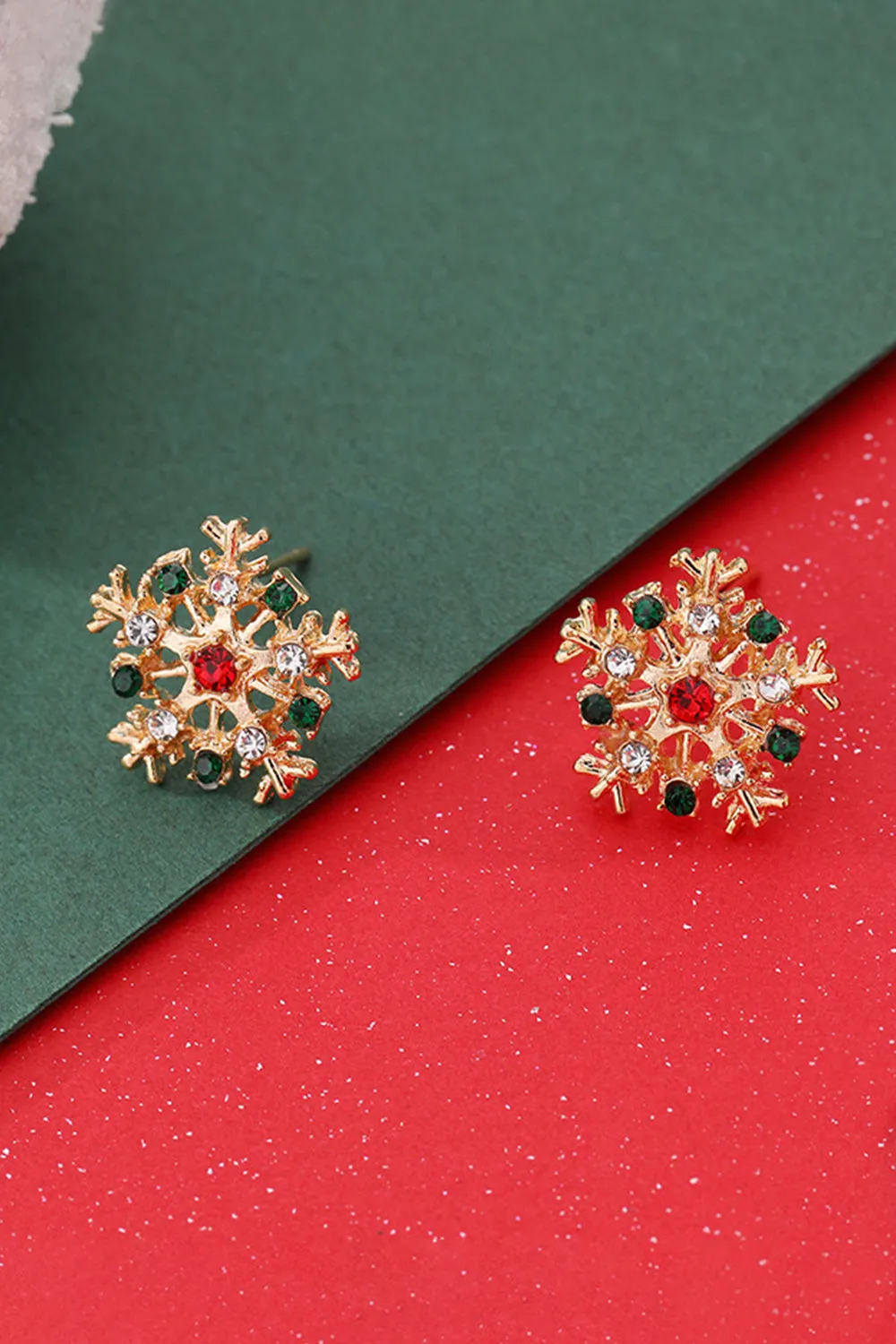 Snowflake Gold Earrings Rhinestones sold by KissProm product image thumbnail 3