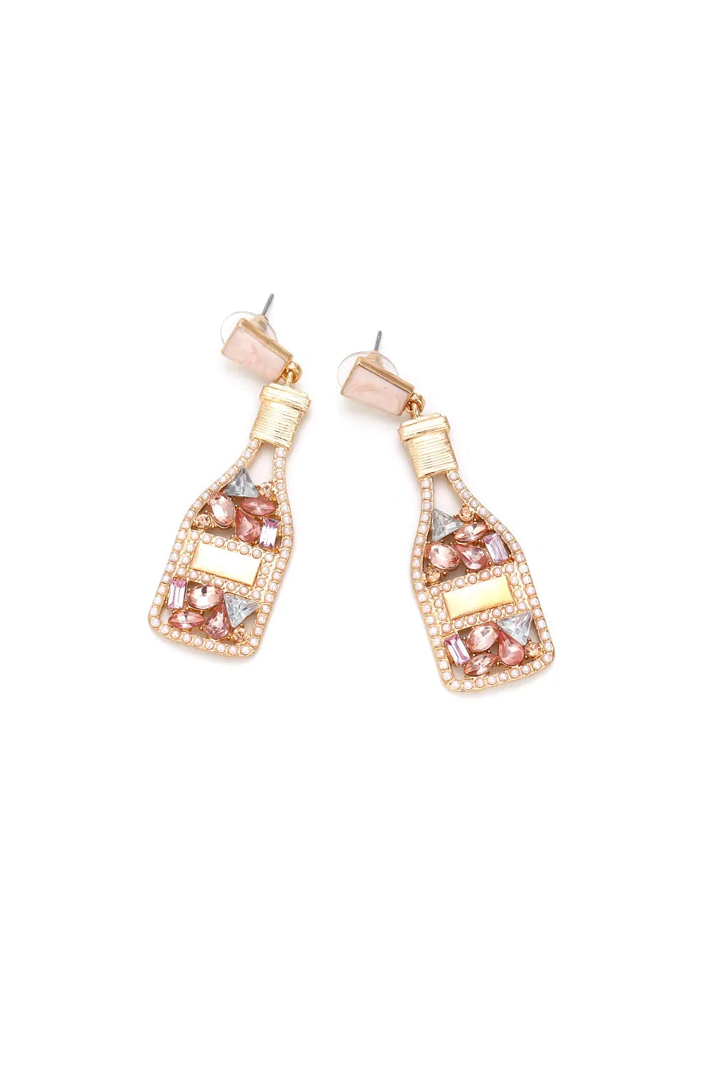 Champagne Bottle Earrings Rhinestone Crystal sold by KissProm product image thumbnail 2