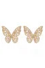 Silver Rhinestone Butterfly Earrings sold by KissProm