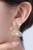 Silver Rhinestone Butterfly Earrings sold by KissProm