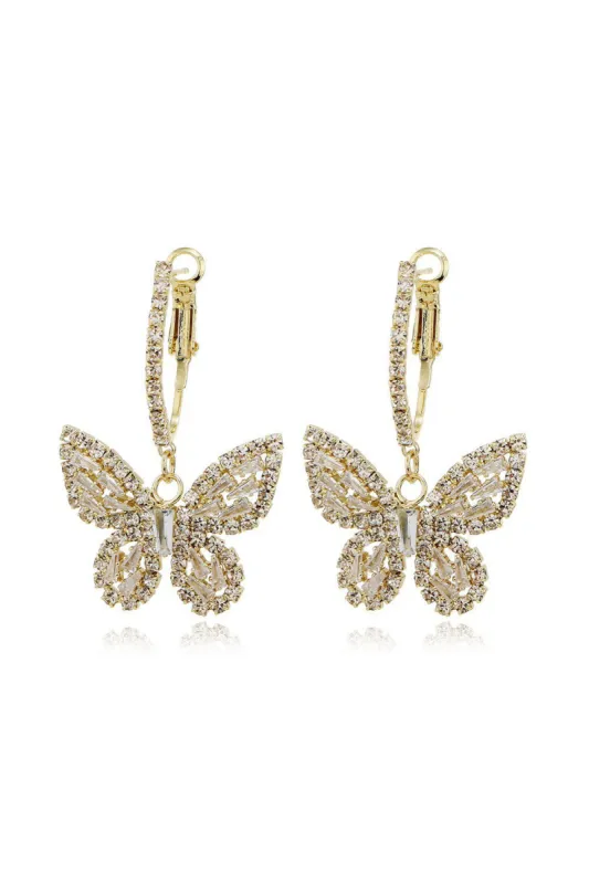Butterfly Hoop Dangling Earrings sold by KissProm