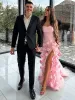 A line Sexy Sweetheart Sleeveless Pink Slit Flowers Prom Dress sold by KissProm