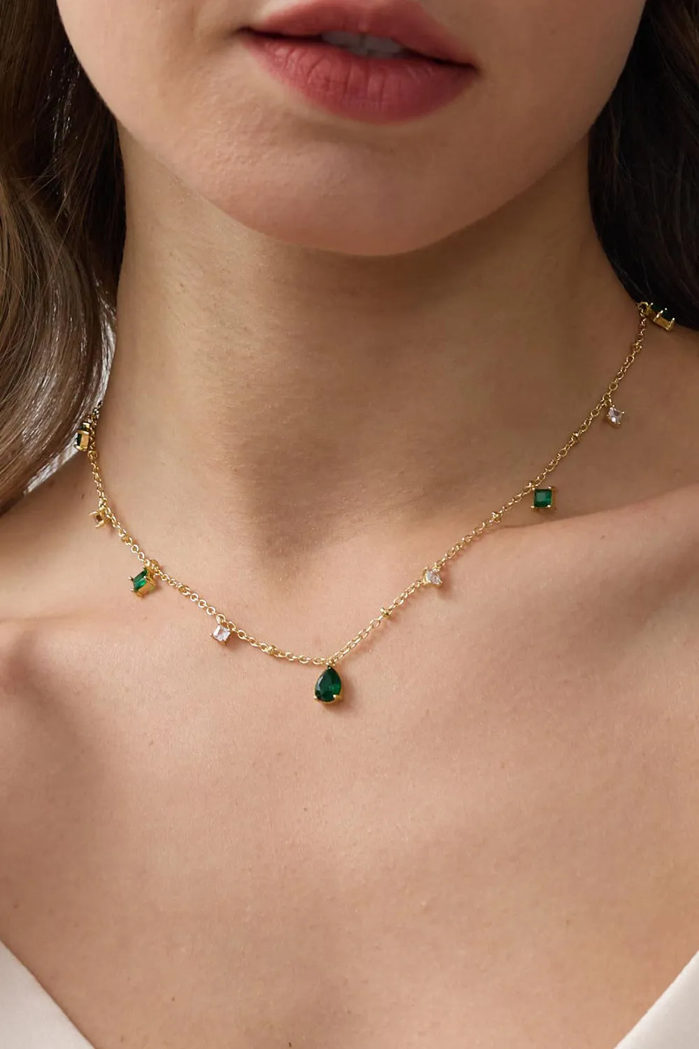 Teardrop Zircon Tassel Necklace sold by KissProm product image thumbnail 4