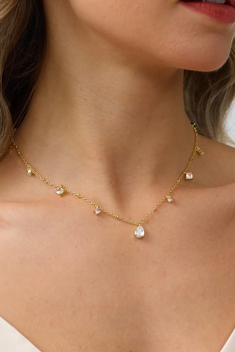 Teardrop Zircon Tassel Necklace sold by KissProm product image thumbnail 3