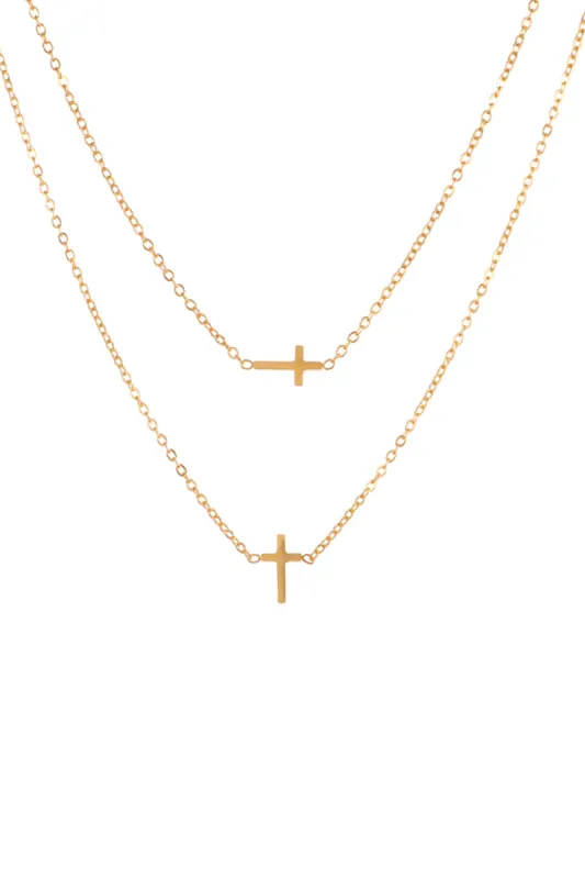Gold Cross Pendant Necklace sold by KissProm