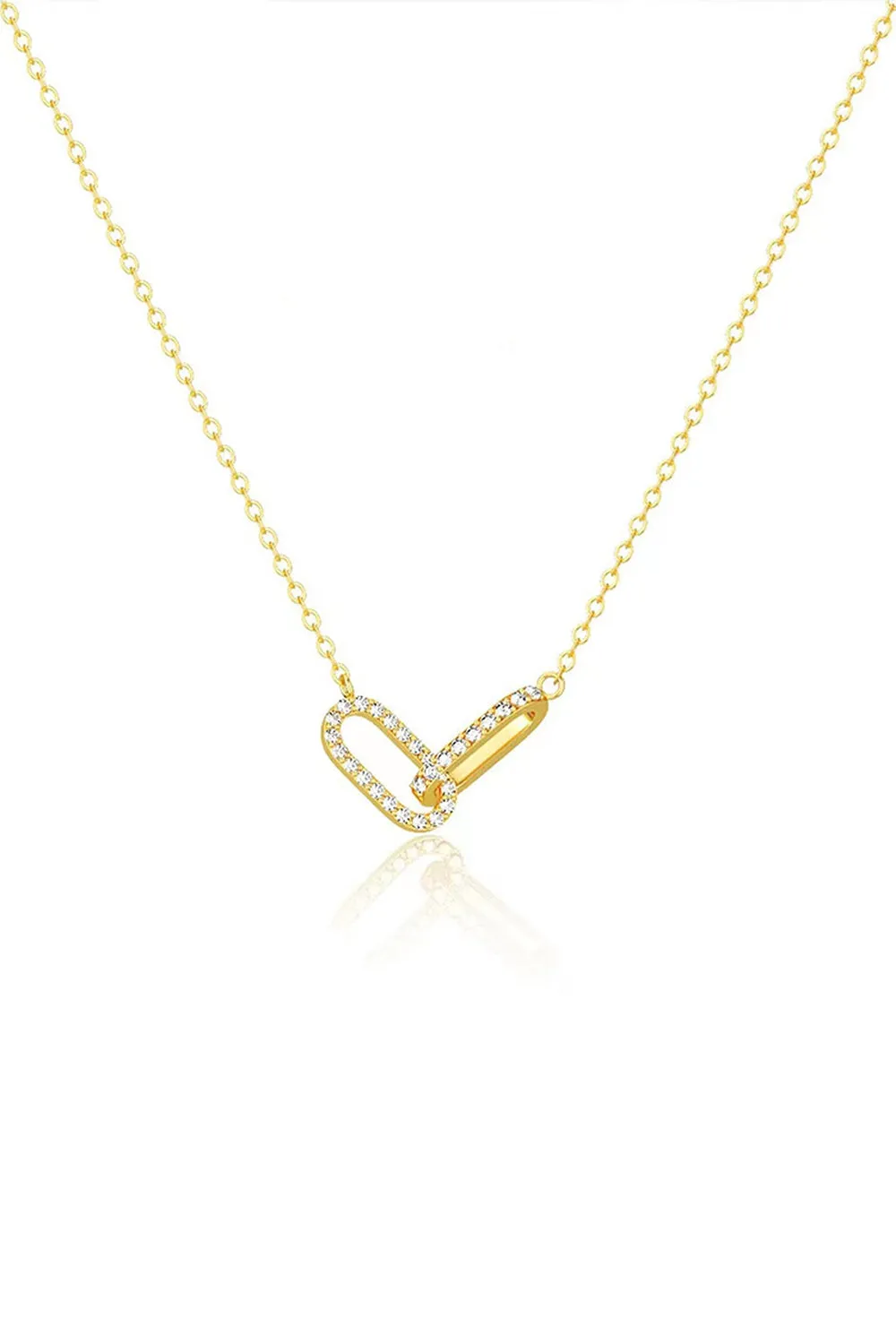 Double Oval Knot Pendant Diamond Necklace sold by KissProm