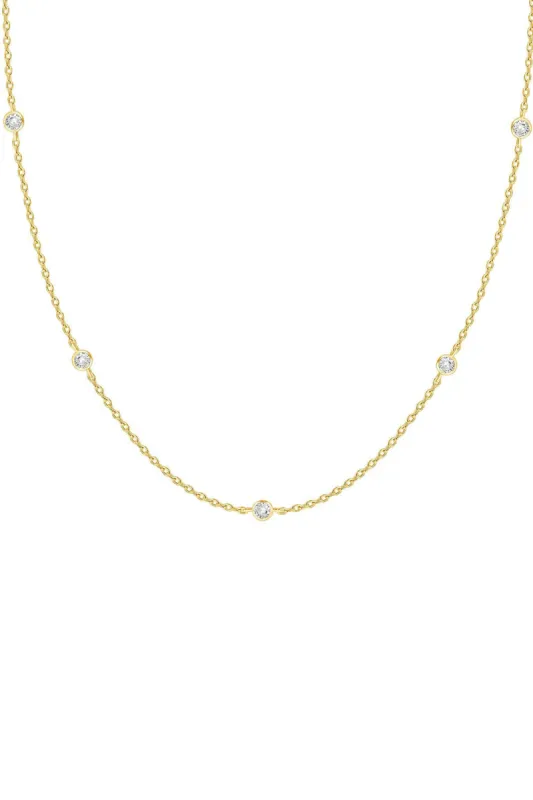 Round Zircon Clavicle Necklace sold by KissProm