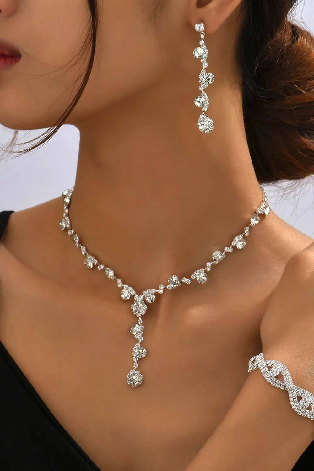 Silver Diamond Jewelry Sets sold by KissProm product image thumbnail 3