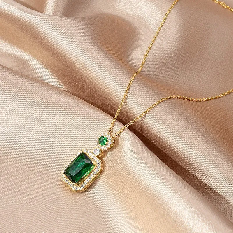 Green Zircon Pendant Necklace sold by KissProm product image thumbnail 4