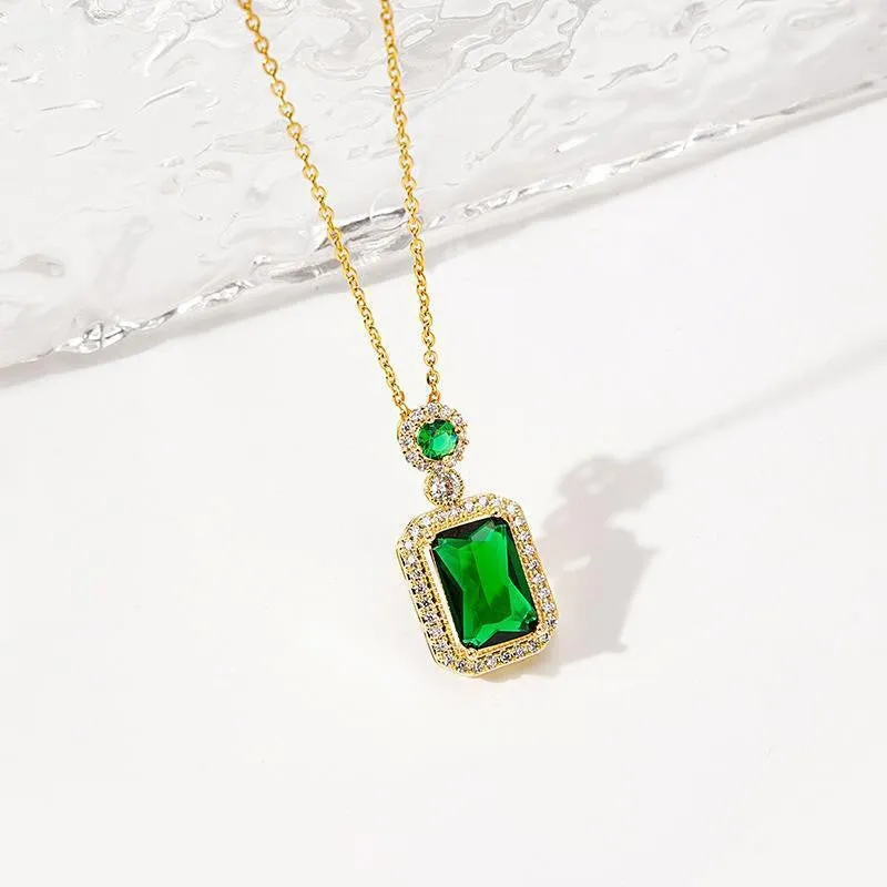 Green Zircon Pendant Necklace sold by KissProm product image thumbnail 5