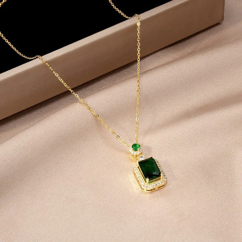 Green Zircon Pendant Necklace sold by KissProm product image thumbnail 3