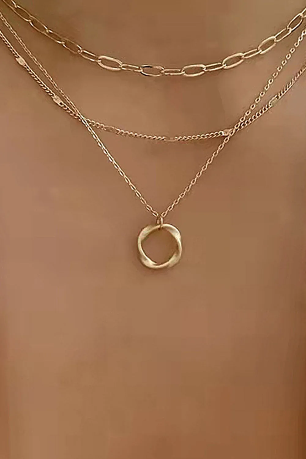 Simple Hoop Double Layer Necklace sold by KissProm product image thumbnail 4