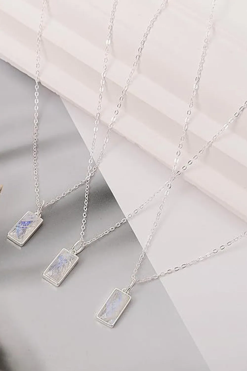 Silver Square Zircon Necklace sold by KissProm product image thumbnail 2