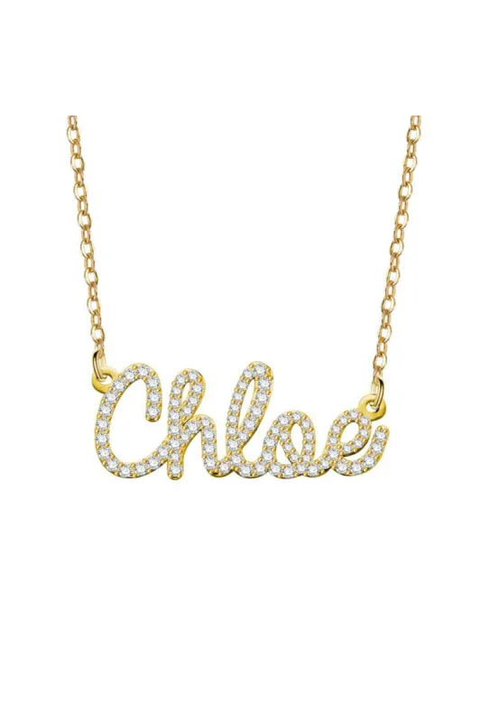 Custom Rhinestone Name Necklaces Personalized Gifts sold by KissProm